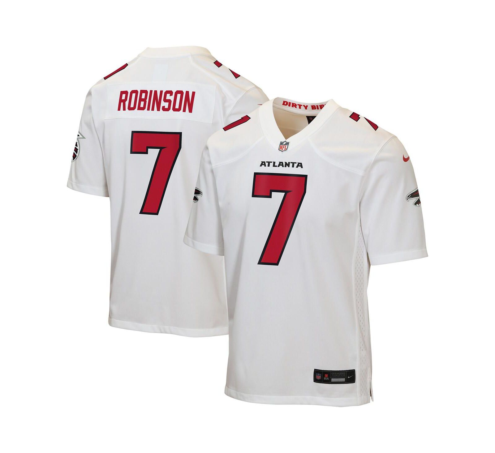 Джерси Nike Bijan Robinson White Atlanta Falcons Game для мальчиков и девочек