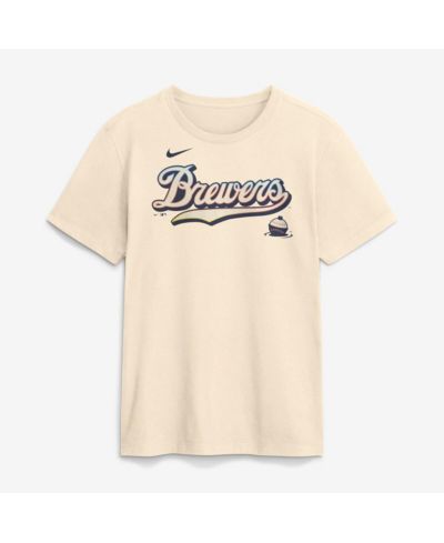 Nike Men's Cream Milwaukee Brewers 2026 City Connect Wordmark T-Shirt