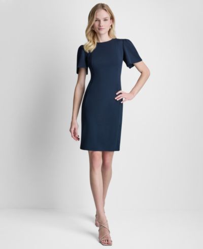 DKNY Women's Flutter Short-Sleeve Sheath Dress