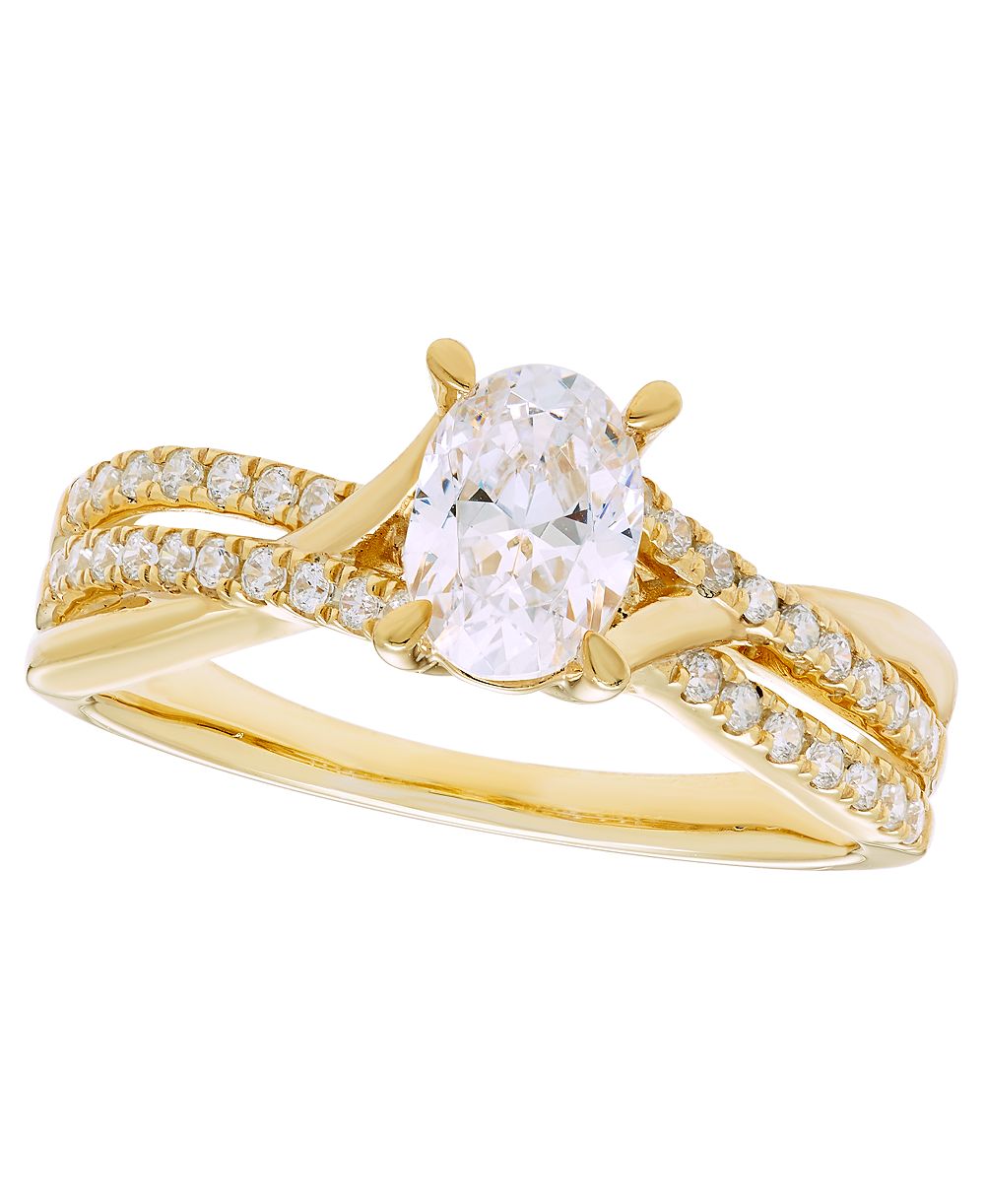 Кольцо с выращенным бриллиантом Macy's (1 ct. t.w.) в 14k Yellow Gold