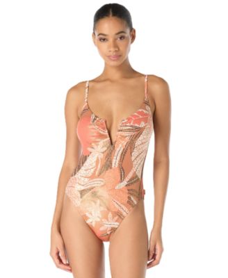 Vince Camuto Women's V-Neck One-Piece Swimsuit