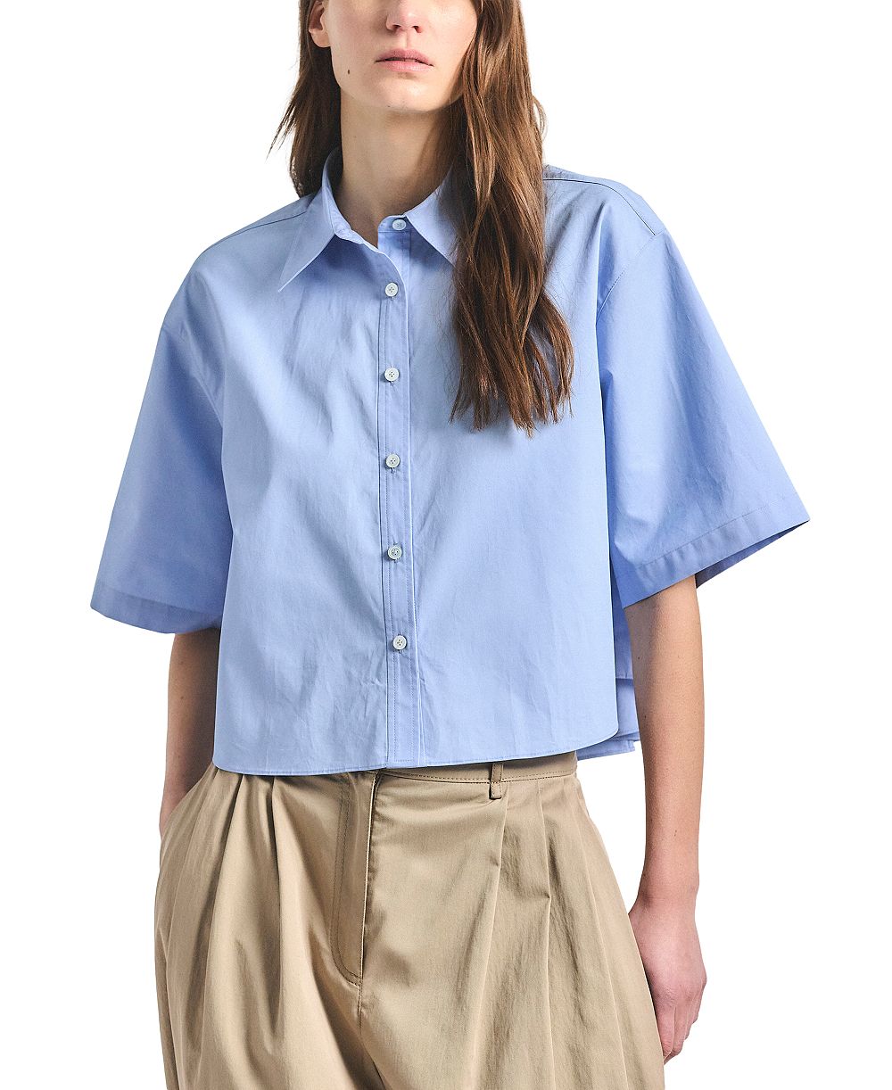 Derek Lam 10 Crosby Women's Olivia Cropped Short-Sleeve Shirt