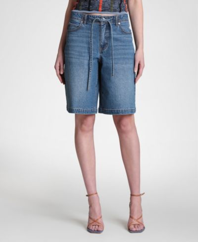 Avec Les Filles Женские шорты с завязками Mid-Rise