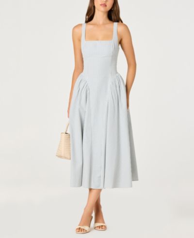 ASTR the Label Women's Vinya Square-Neck A-Line Midi Dress