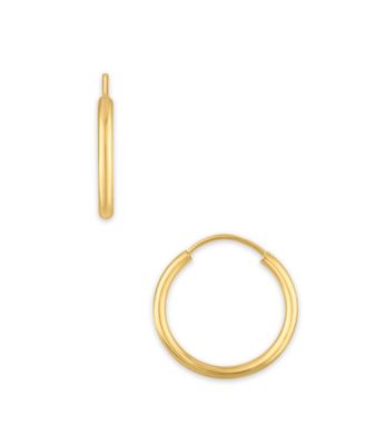 Macy's Polished Continuous 15mm Hoop Earrings in 10k Yellow Gold