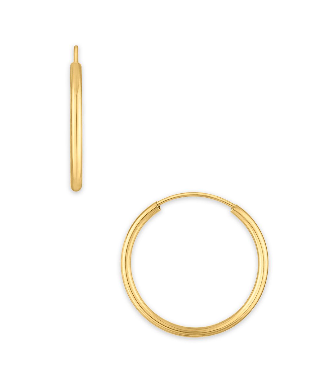 Macy's Серьги-кольца 20mm из полированного желтого золота 10k