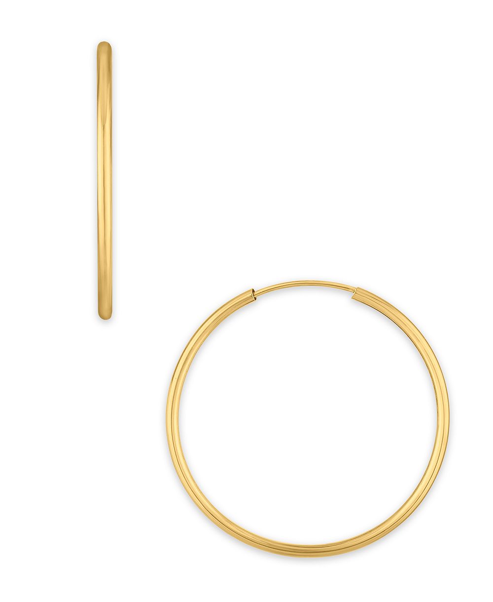 Macy's Polished Continuous 30mm Hoop Earrings in 10k Yellow Gold