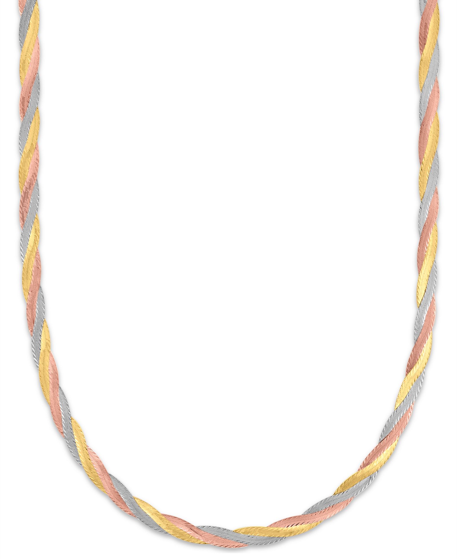 Ожерелье Macy's Braided Textured Diamond Cut 14k Gold