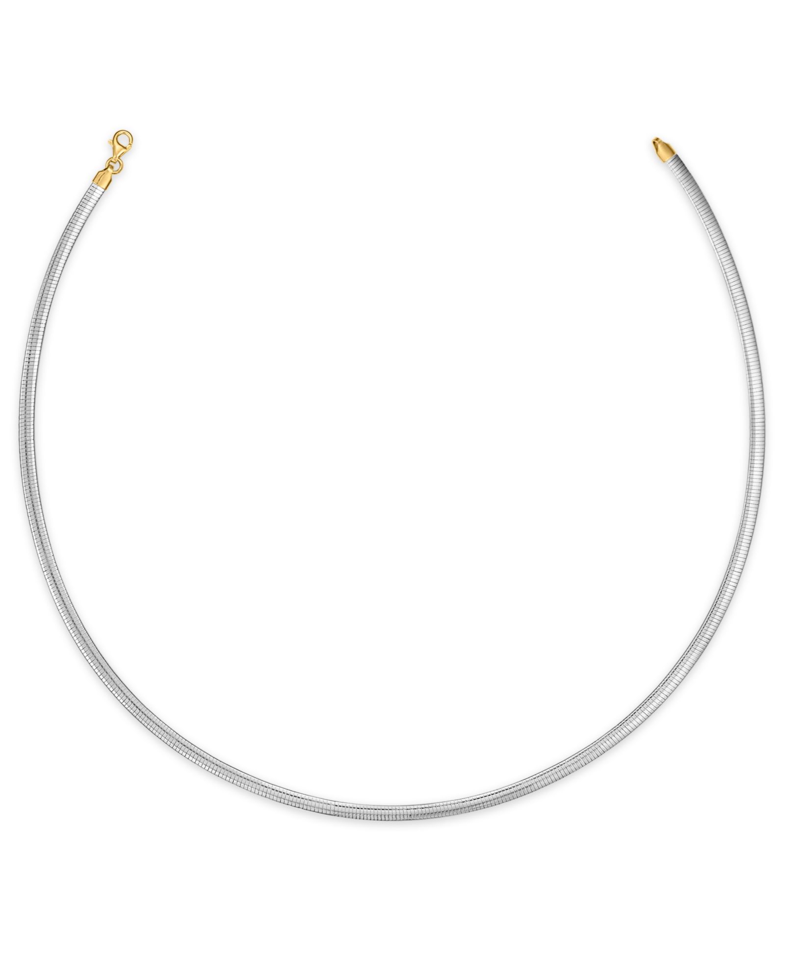 Двусторонняя reversible ожерелье Omega из золота 14k поверх стерлингового серебра