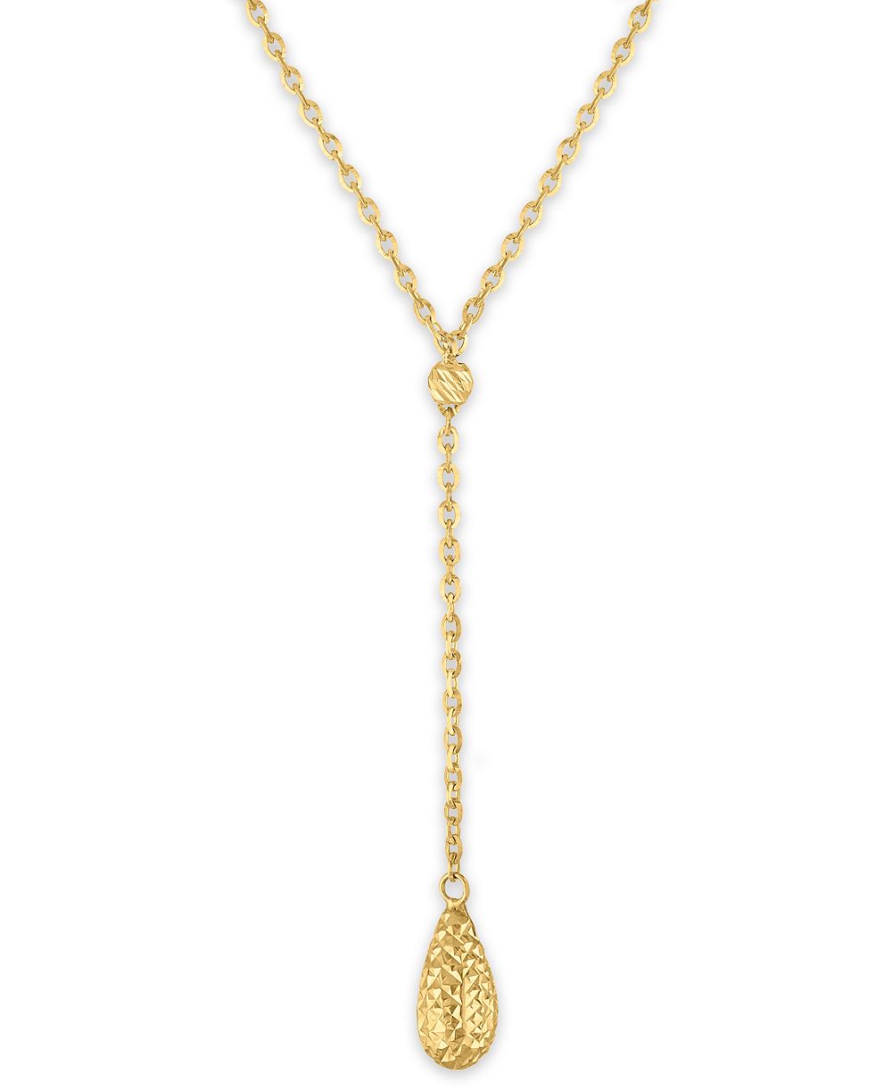 Подвеска-лариат Macy's Diamond Cut Bead в желтом золоте 10k