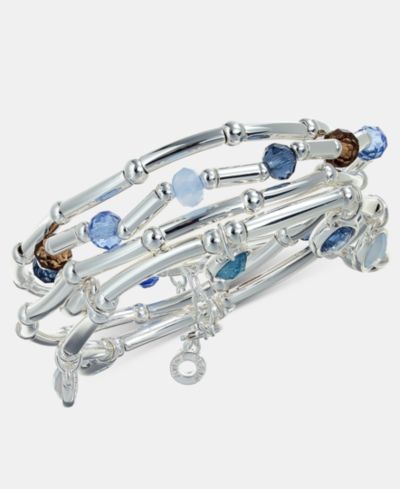 Браслеты Anne Klein Silver-Tone с цветными камнями, комплект из 4 шт.