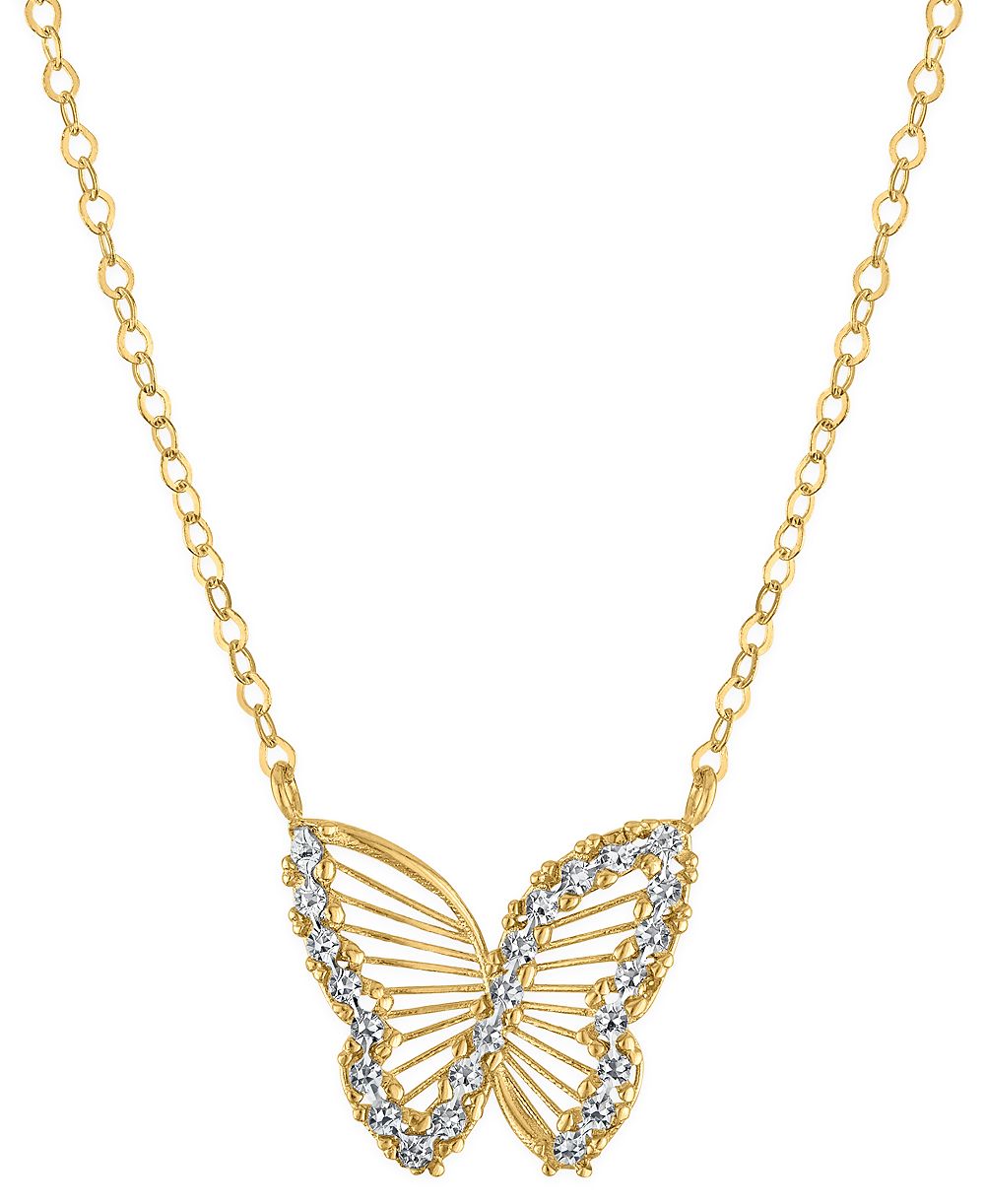 Macy's Butterfly Necklace in 10k Two-Tone Gold
