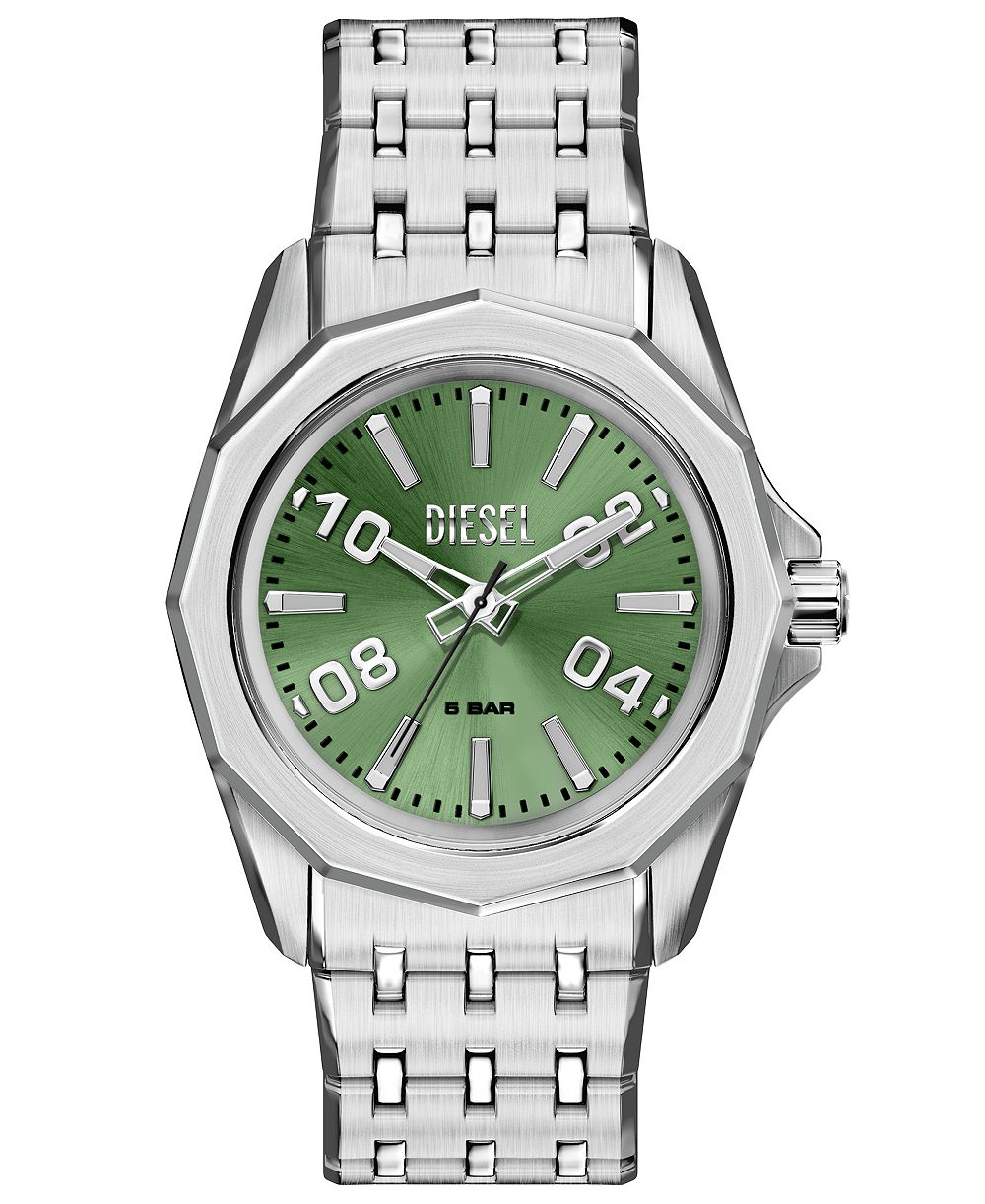 Мужские часы Diesel Stinger Quartz серебристые из нержавеющей стали 44mm