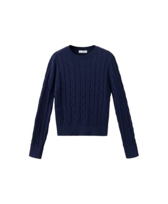 MANGO Women's Cable-Knit Crewneck Sweater