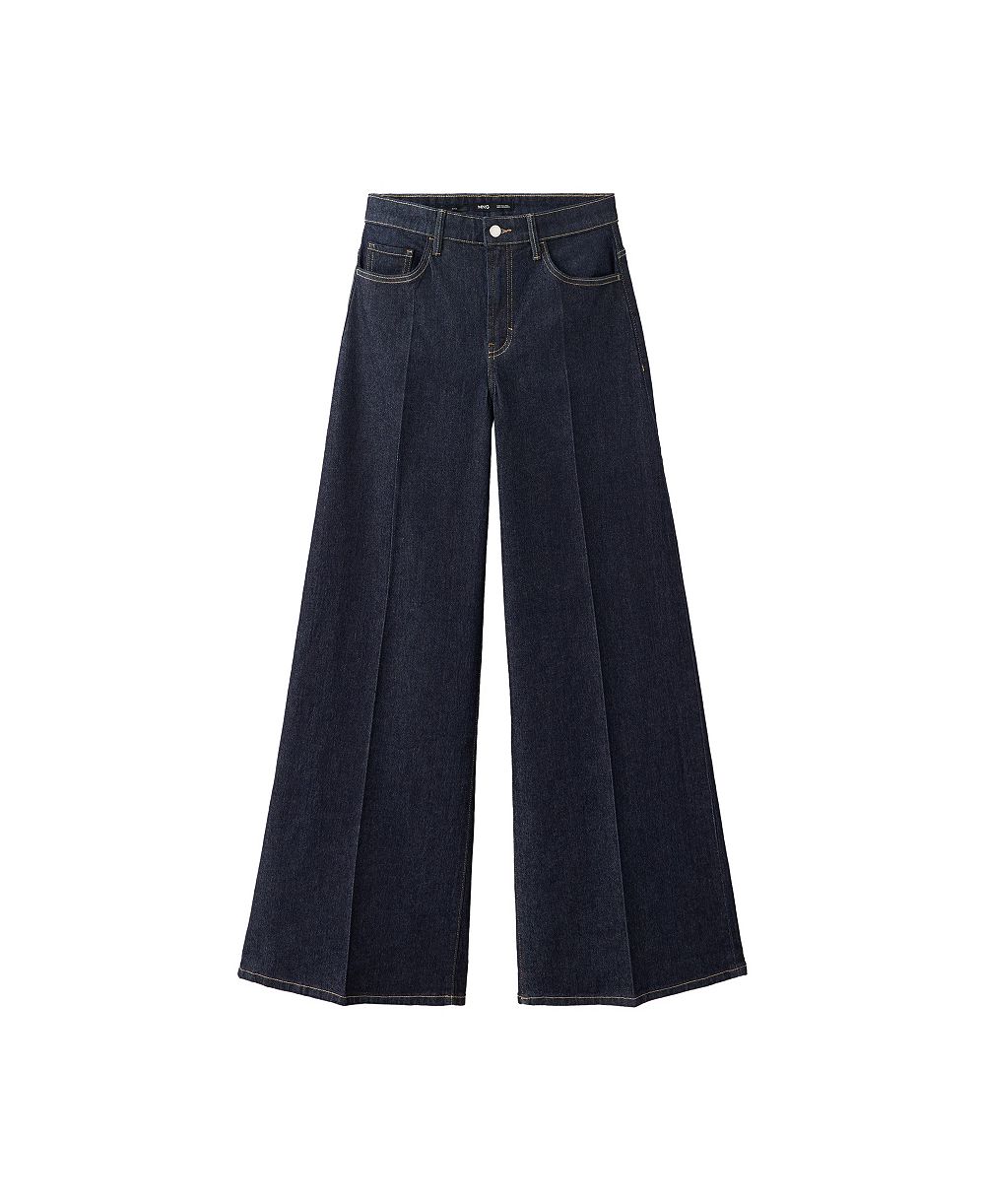 MANGO Women's Elise High-Waisted Wide-Leg Jeans