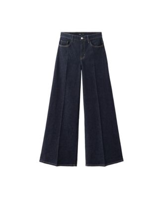 MANGO Women's Elise High-Waisted Wide-Leg Jeans