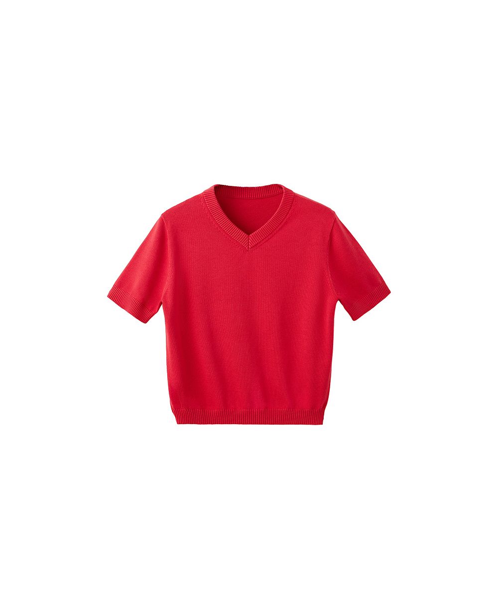 MANGO Women's V-Neck Short-Sleeve Ribbed Sweater