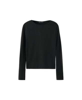 MANGO Women's Rira Fitted Boat-Neck Long-Sleeve Sweater