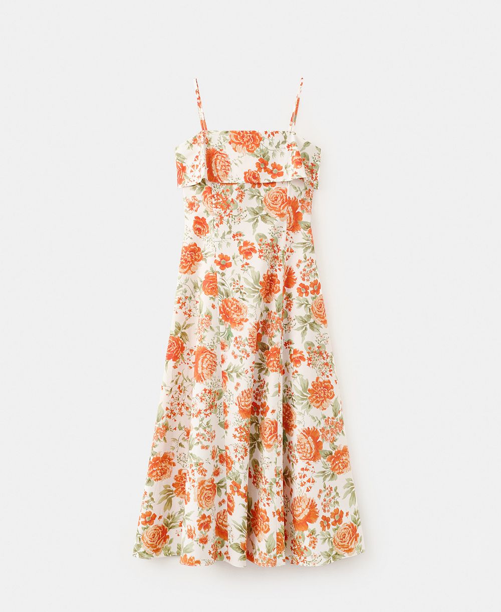 Mango Women's Floral-Print Flared Dress