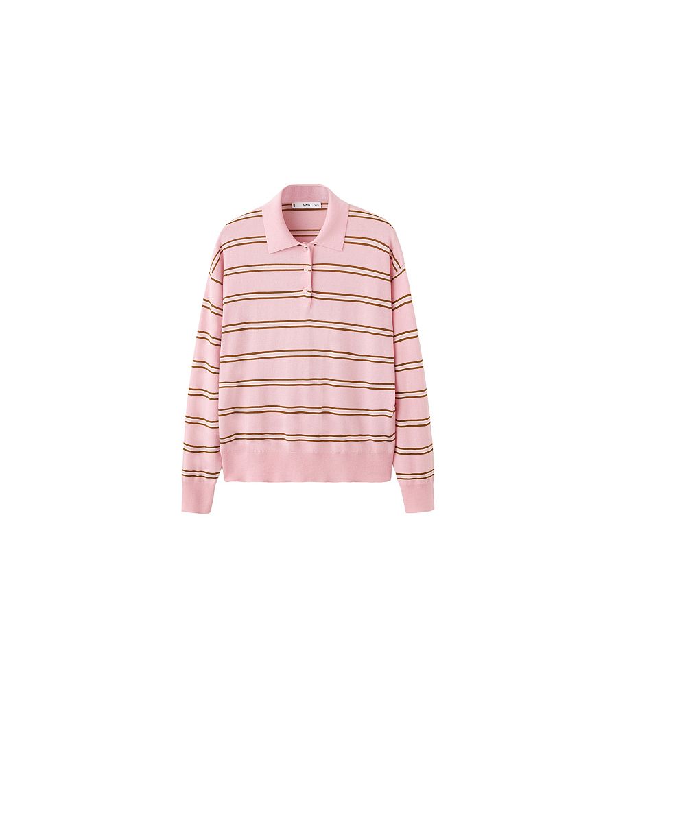 MANGO Women's Polo Long-Sleeve Loose-Fit Sweater