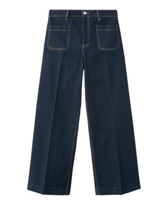 MANGO Women's High-Rise Wide-Leg Jeans