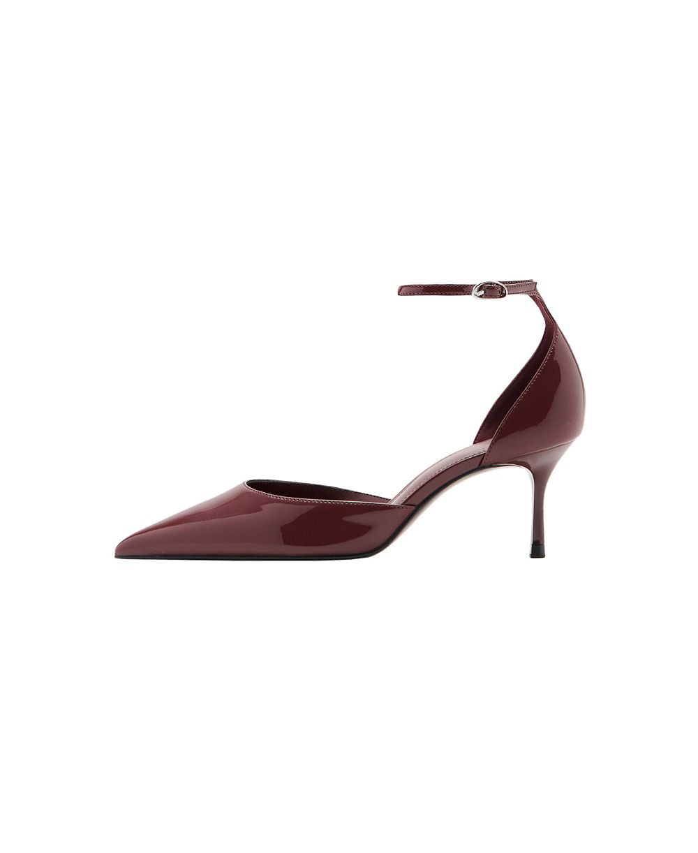 MANGO Women's Kitten-Heeled Pointed-Toe Ankle-Strap Pumps