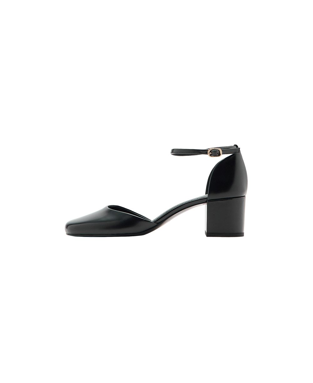 MANGO Patent Faux Leather Square-Heel Pumps