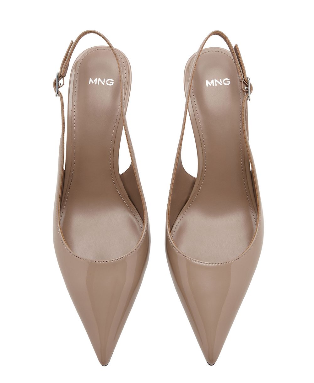 MANGO Women's Pointed-Toe Slingback Patent Pumps