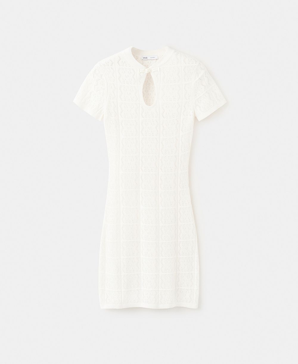 Mango Women's Short Open-Knit Dress