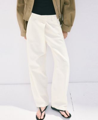 Mango Women's Asymmetrical Cotton Pants
