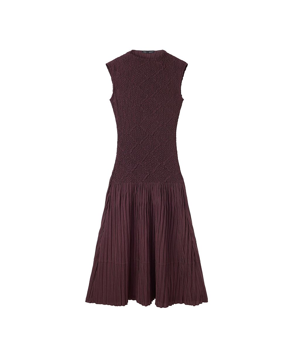 MANGO Women's A-Line Mock Neck Textured Dress