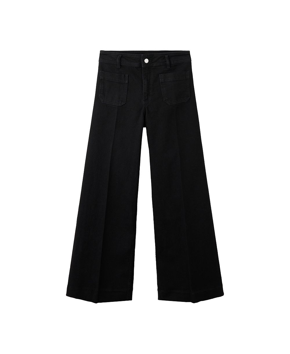 MANGO Women's Jessie High-Waisted Wide-Leg Jeans