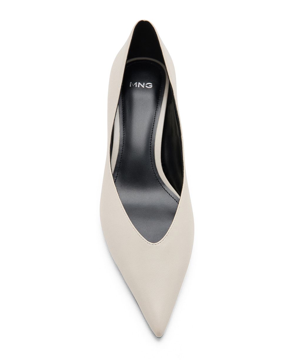 MANGO Women's Kitten Heel Pointed-Toe Faux Leather Pumps