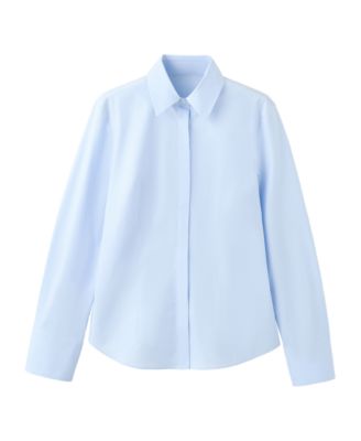 MANGO Women's Slim-Fit Poplin Long-Sleeve Button-Down Shirt