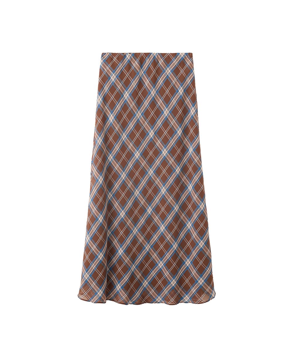 Mango Women's A-Line Checked Midi Skirt