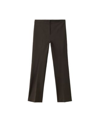 Mango Women's Mid-Rise Straight-Cut Crop Pants