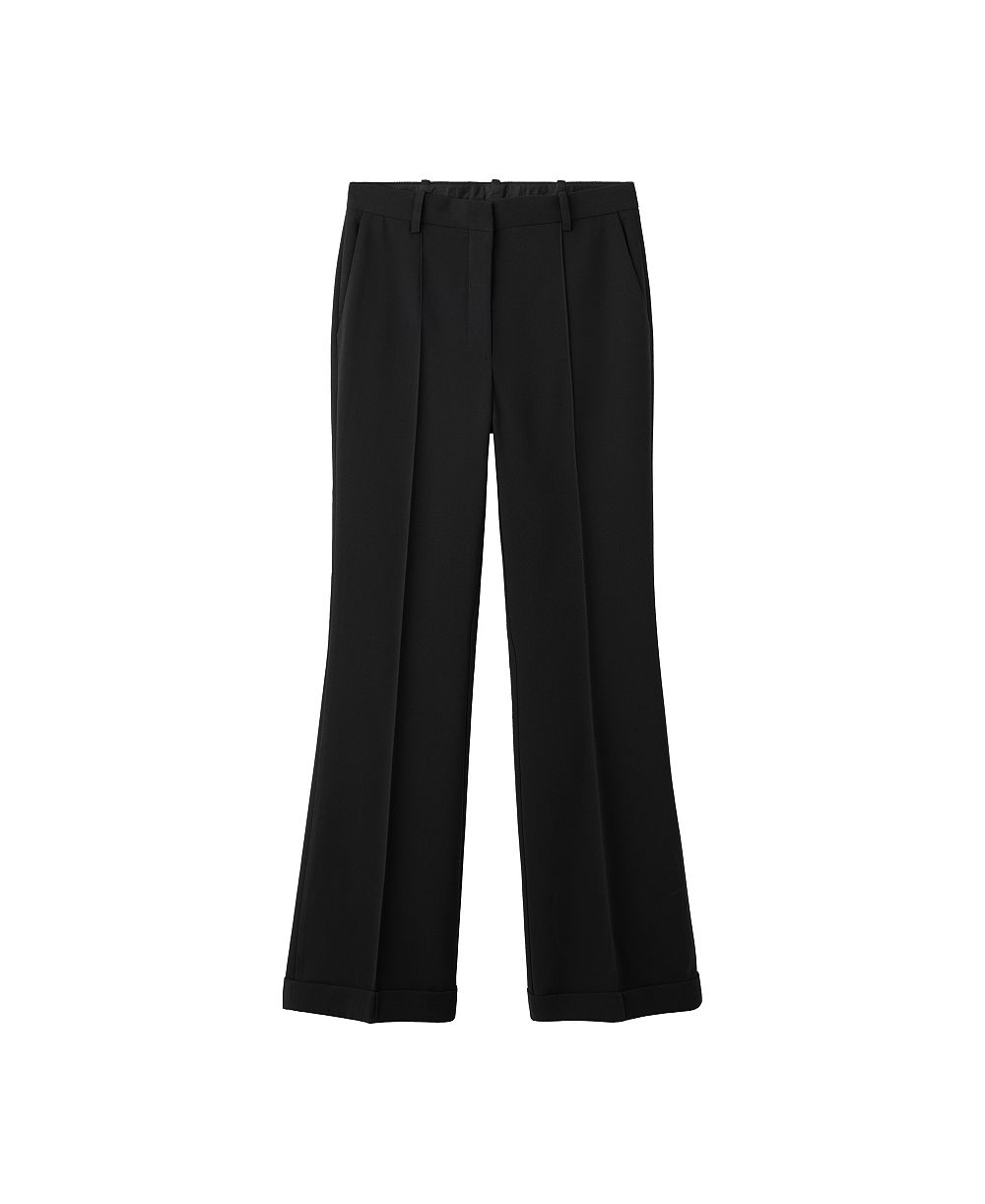 MANGO Women's Seams Flared Mid-Rise Pants