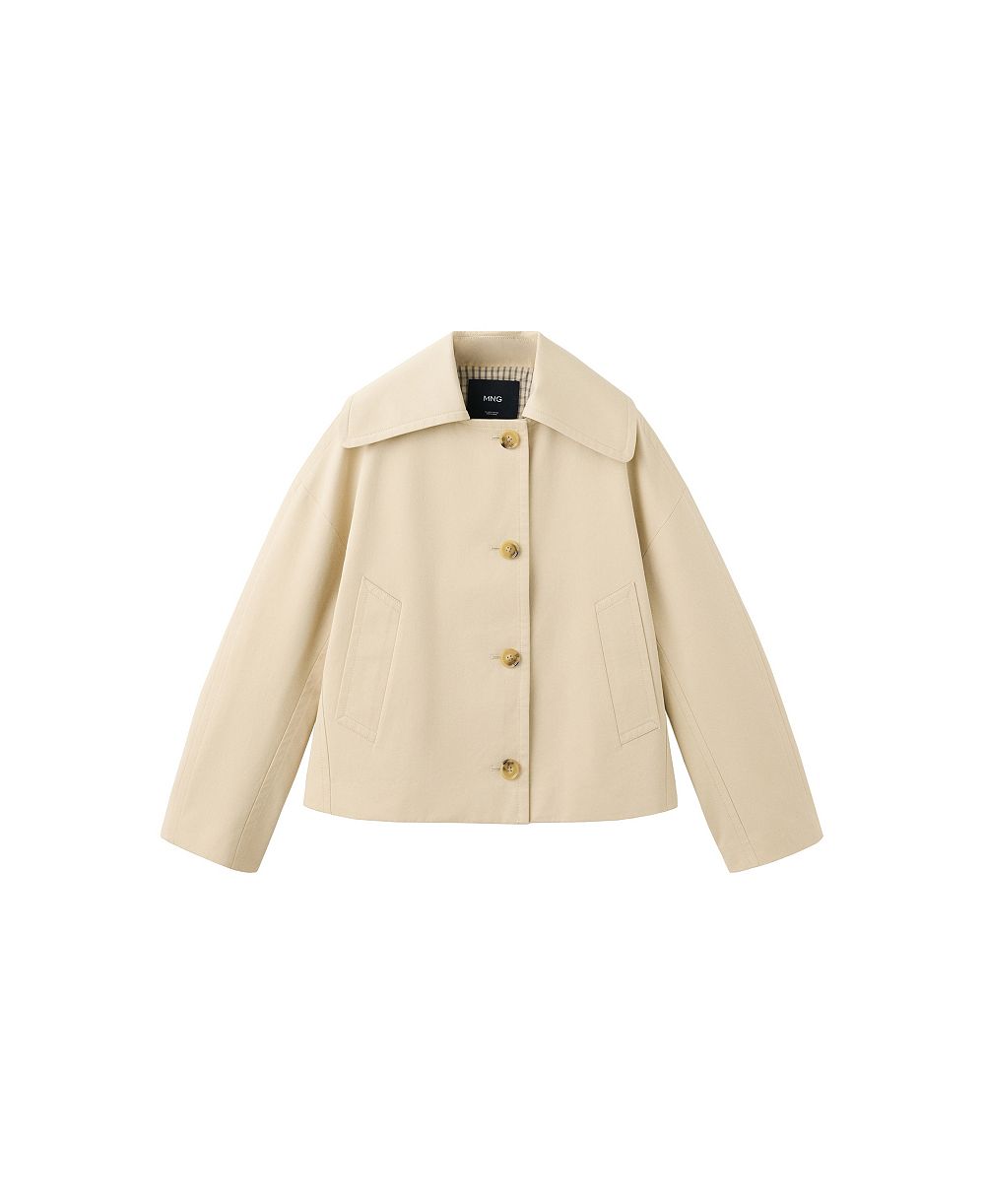 MANGO Women's Waxed Oversized Trench Coat