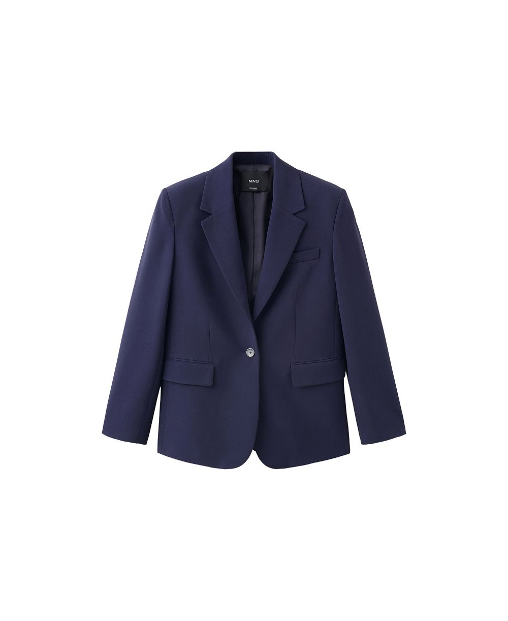 MANGO Women's Straight Work Blazer With Flap Pockets