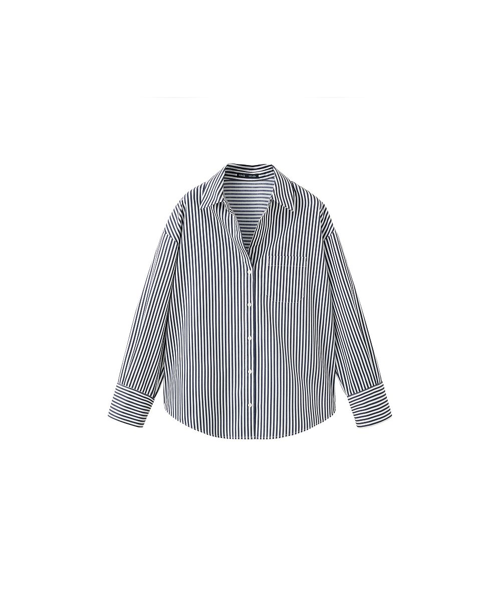 MANGO Women's Striped Long-Sleeve Button-Down Shirt