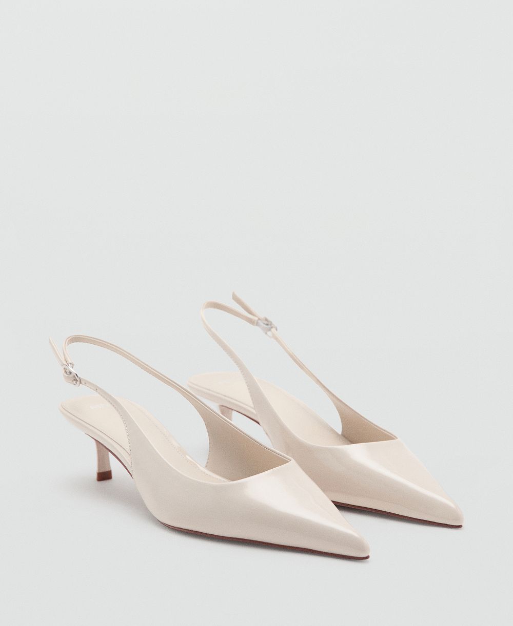 Mango Women's Kitten-Heel Patent Leather Shoes