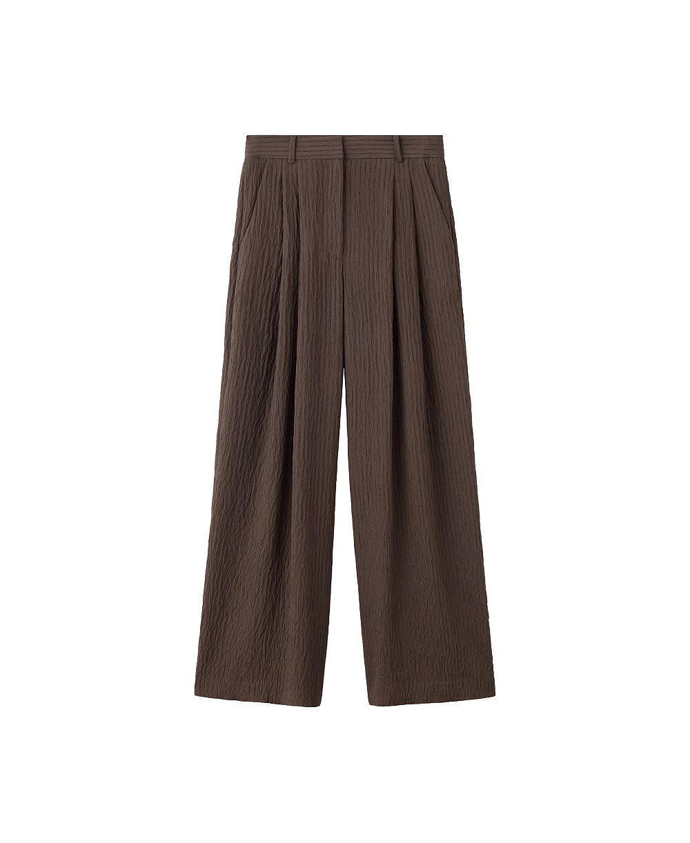 MANGO Women's Wide-Leg Pleated Pants