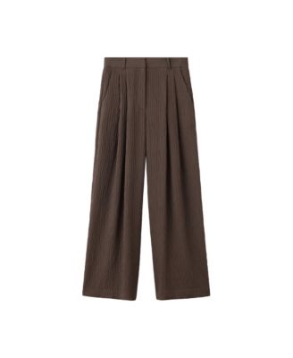 MANGO Women's Wide-Leg Pleated Pants