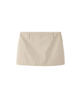 MANGO Women's Gingham Mini Cotton Skirt