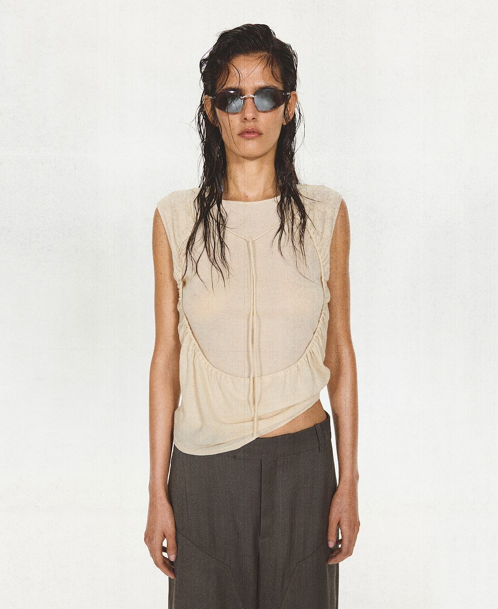 MANGO Женский топ Eckhaus Latta x MANGO с драпировкой