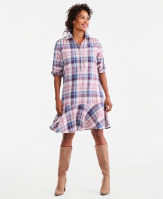 Style & Co женское платье с пеплумом в клетку и длинным рукавом, эксклюзив для Macy's