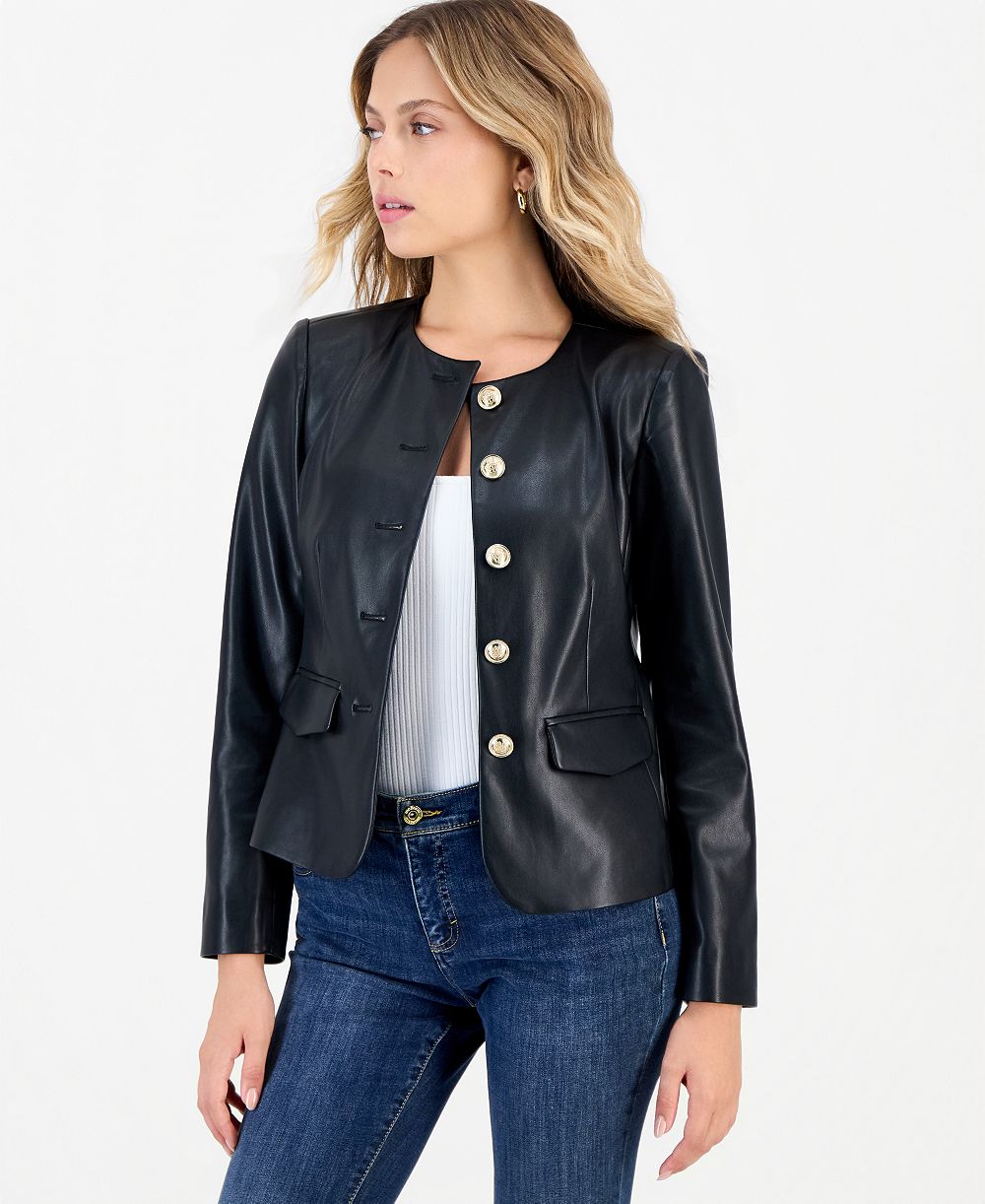I.N.C. International Concepts Petite Parisian Ottoman Jacket with Gold-Tone Buttons, Macy's Exclusive