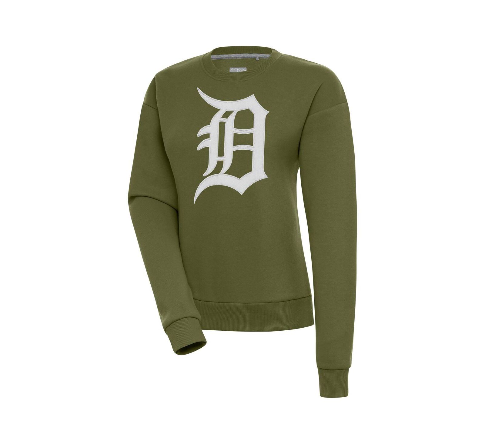Свитшот Antigua Women's Olive Detroit Tigers Victory Pullover