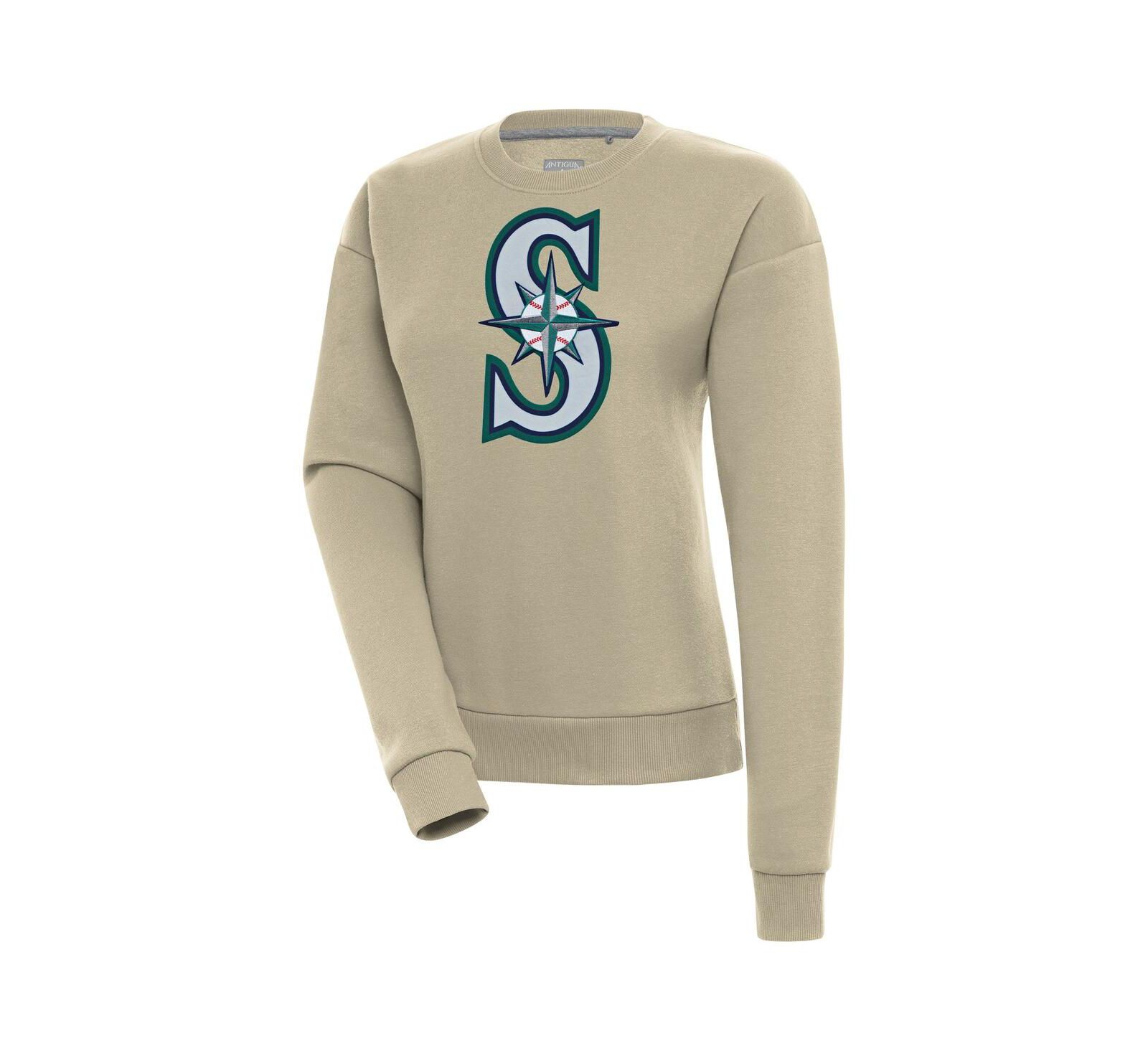 Antigua Женский хлопковый свитшот Pullover Victory Seattle Mariners, хаки