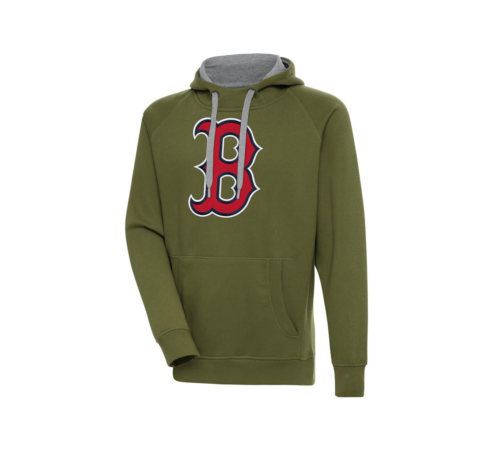 Antigua Men's Olive Boston Red Sox Victory Pullover Hoodie